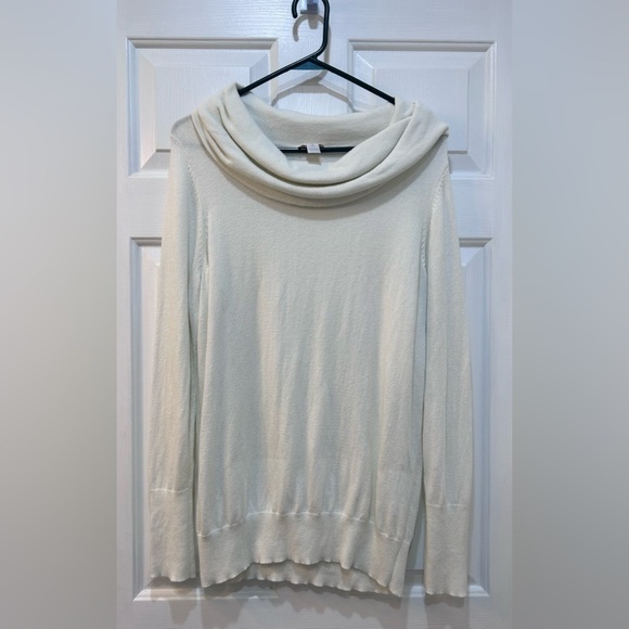 Chico's Cowl Neck Sweater Lightweight Long Sleeve Cream Color Women's Size 3/XL - Picture 1 of 6